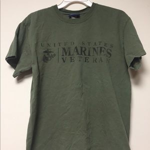 Olive drab green marine corps veteran t shirt used